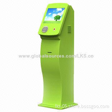 Free standing internet kiosk terminal with 17-inch touchscreen and printer function